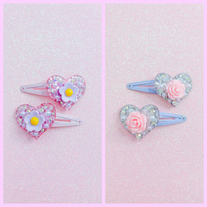 Cutie Heart Set 3 - Hair Clips