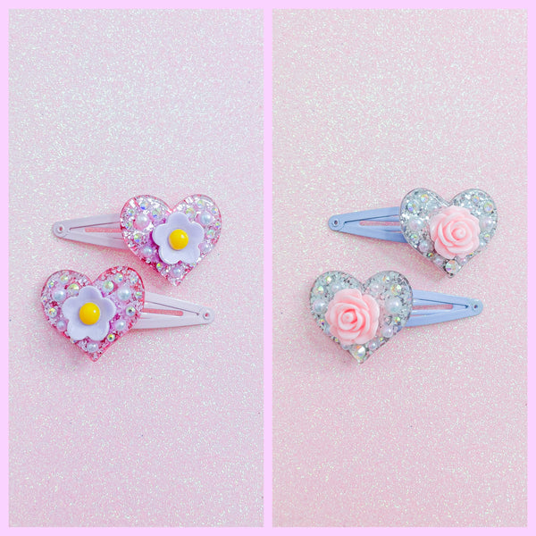 Cutie Heart Set 3 - Hair Clips