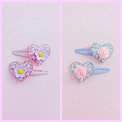 Cutie Heart Set 3 - Hair Clips