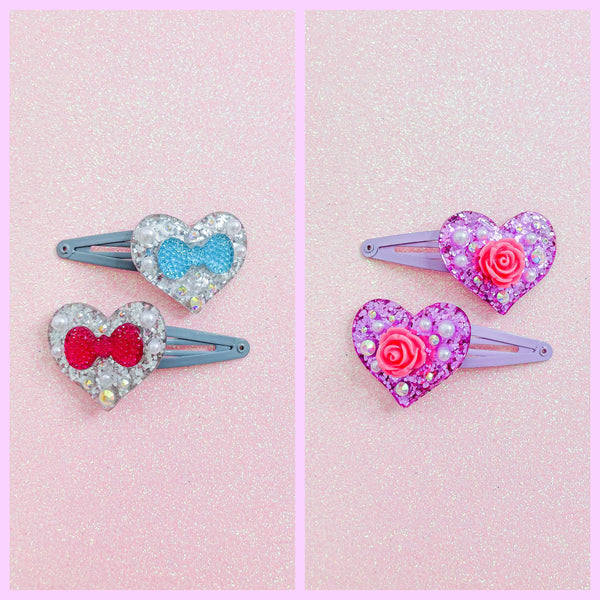 Cutie Heart Set 7 - Hair Clips