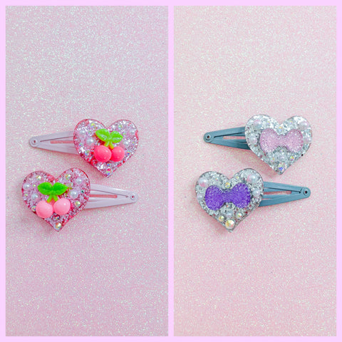 Cutie Heart Set 6 - Hair Clips