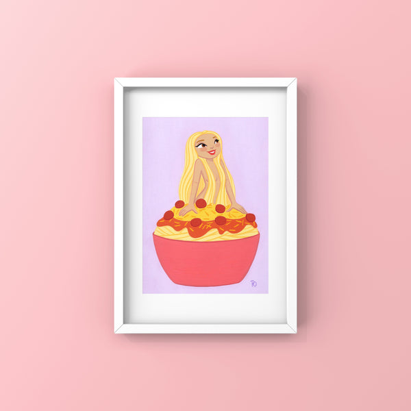 Spaghetti Girl 4x6” Art Print