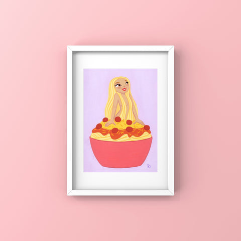 Spaghetti Girl 4x6” Art Print