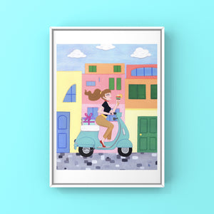 Gelato Stroll 8.5 x 11” Art Print