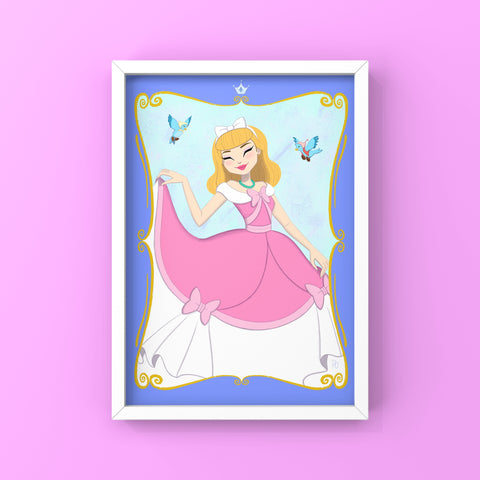 Cinderella (Pink) 5x7” Art Print