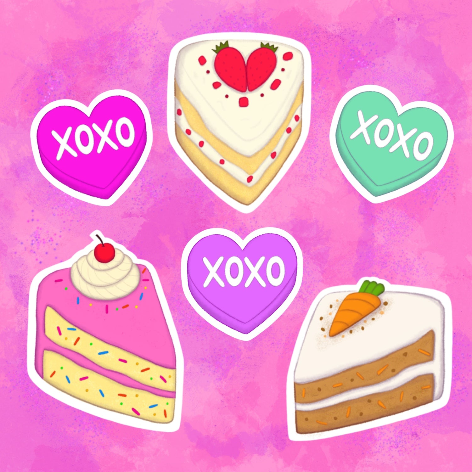 Cake Holographic Sticker Pack