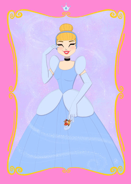 Cinderella (Blue) 5x7” Art Print