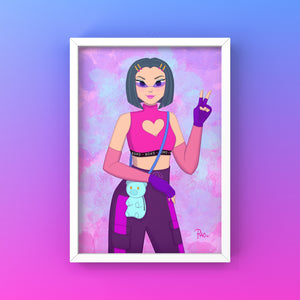 Gummy Bear Girl 5x7” Art Print