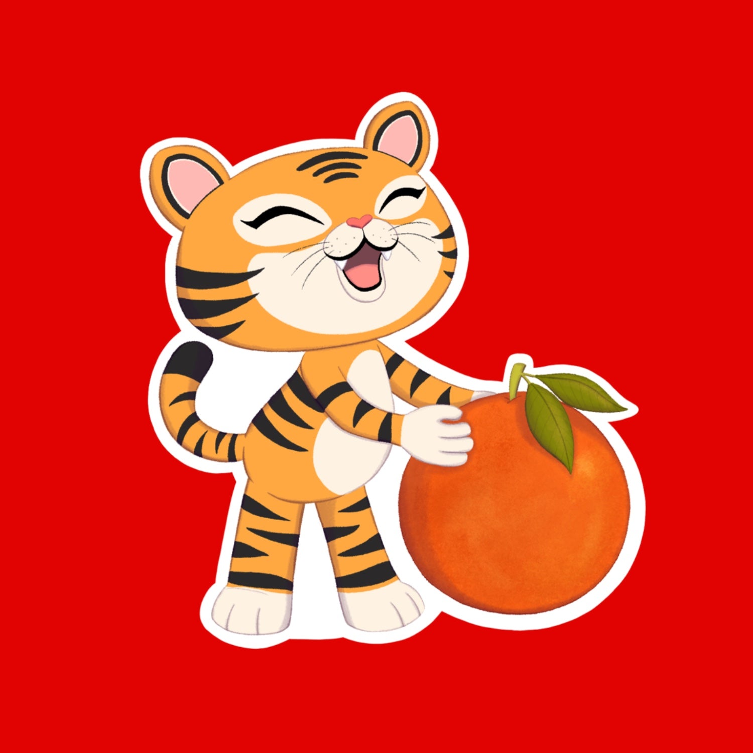 Tiger Fruit Holographic Sticker