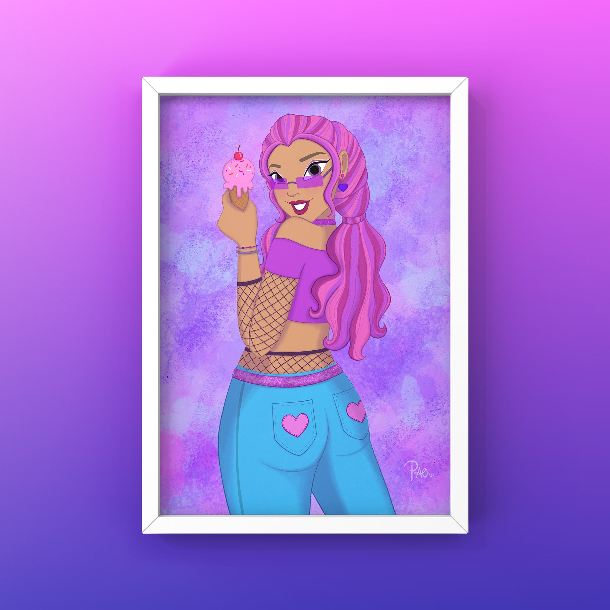 Ice Cream Girl 5x7” Art Print