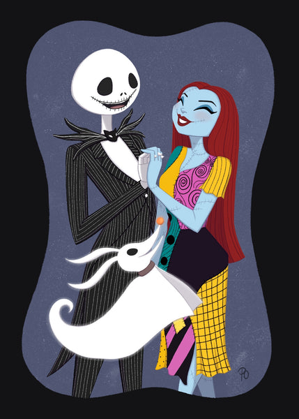 Jack, Sally & Zero 5x7” Art Print