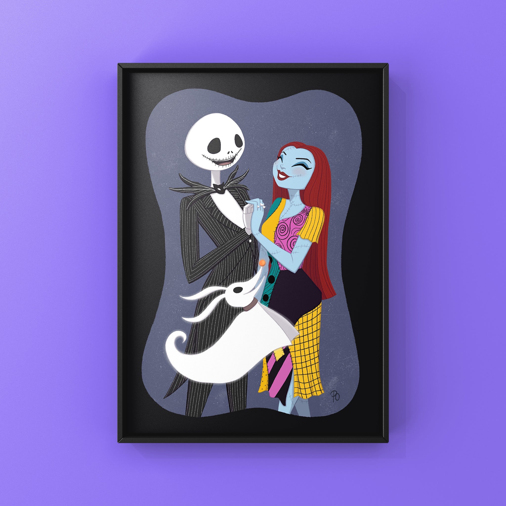 Jack, Sally & Zero 5x7” Art Print