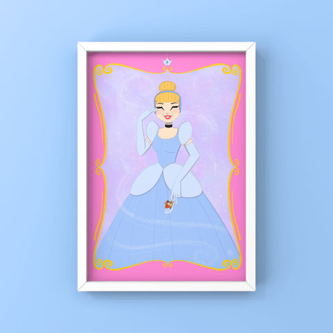 Cinderella (Blue) 5x7” Art Print